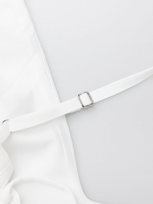Summer Clothes Women Sexy V neck Strap Dress Long Women Clothing Fitted Waist Backless White Dress - Iyanka