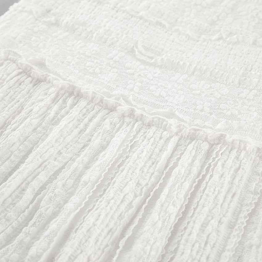 White Lace Casual Vacation A line Skirt Spring Summer Simplicity Lazy Women Clothing