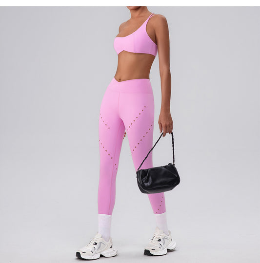 Quick Drying Sexy Inverted Triangle Sports Yoga Trousers Outer Wear Workout Ankle Length Pants Seamless Jogging Clothes Women - Iyanka