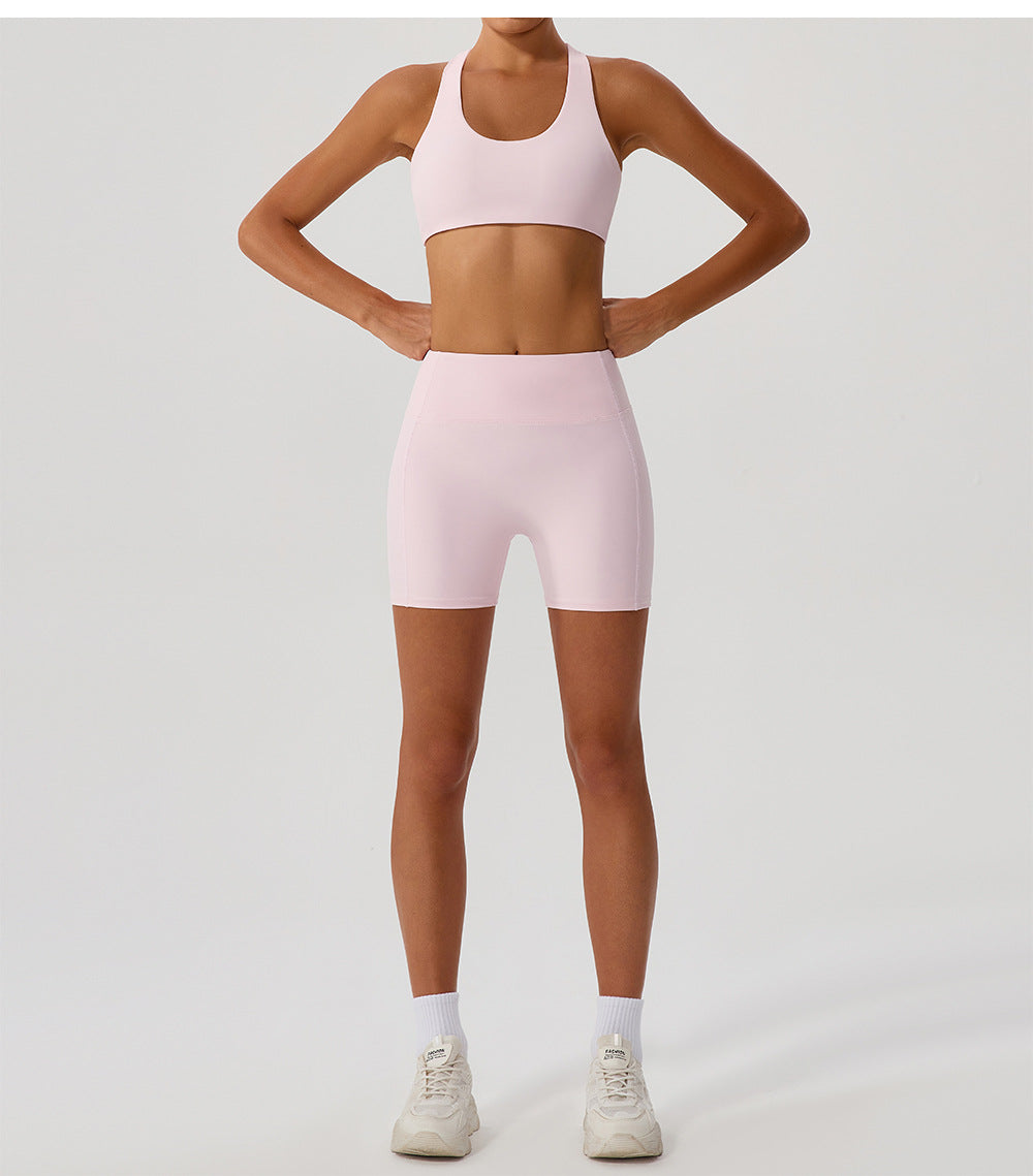 Cross Love Yoga Bra Women Sling with Chest Pad Outer Wear Workout Clothes Outdoor Sports Underwear - Iyanka