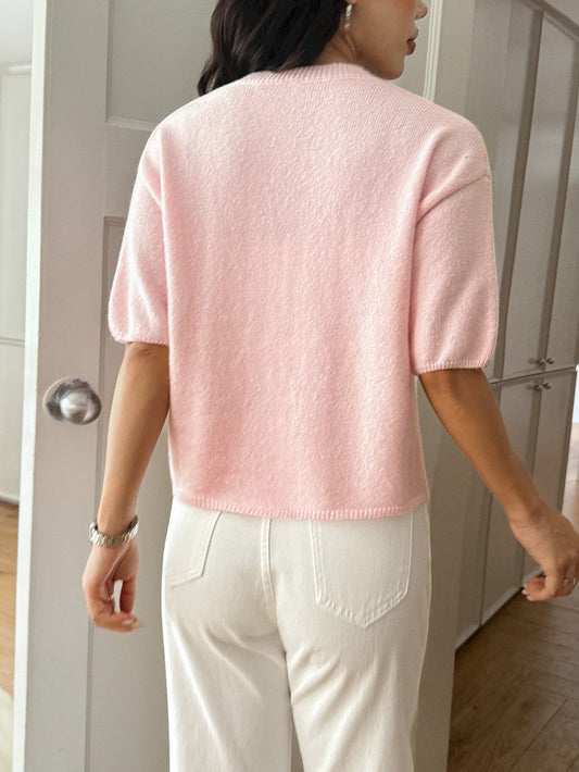 Women Casual Holiday Atmosphere Short Sleeve Sweater - Iyanka