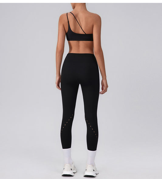 Quick Drying Sexy Inverted Triangle Sports Yoga Trousers Outer Wear Workout Ankle Length Pants Seamless Jogging Clothes Women - Iyanka