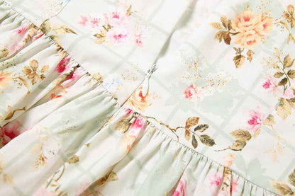 Summer Backless Dress for Women - French Printed Waist Trimming Slimming Design