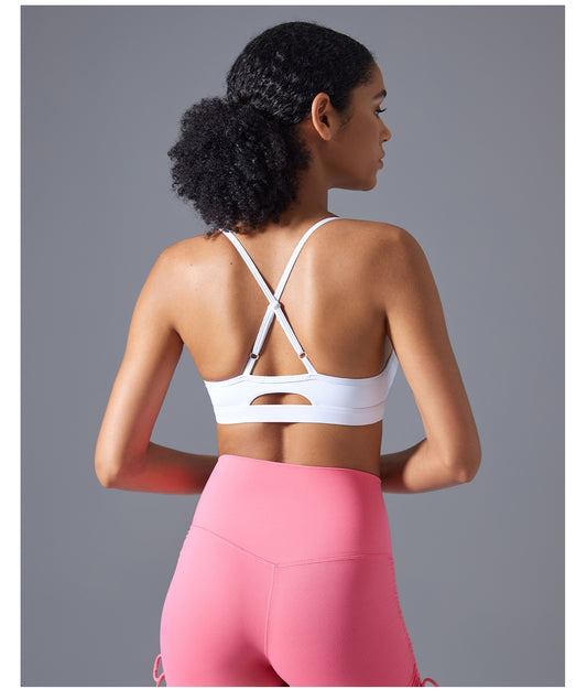 Adjustable Shoulder Strap Beauty Back Exercise Underwear Women Running Shockproof Workout Bra Nude Feel Yoga - Iyanka