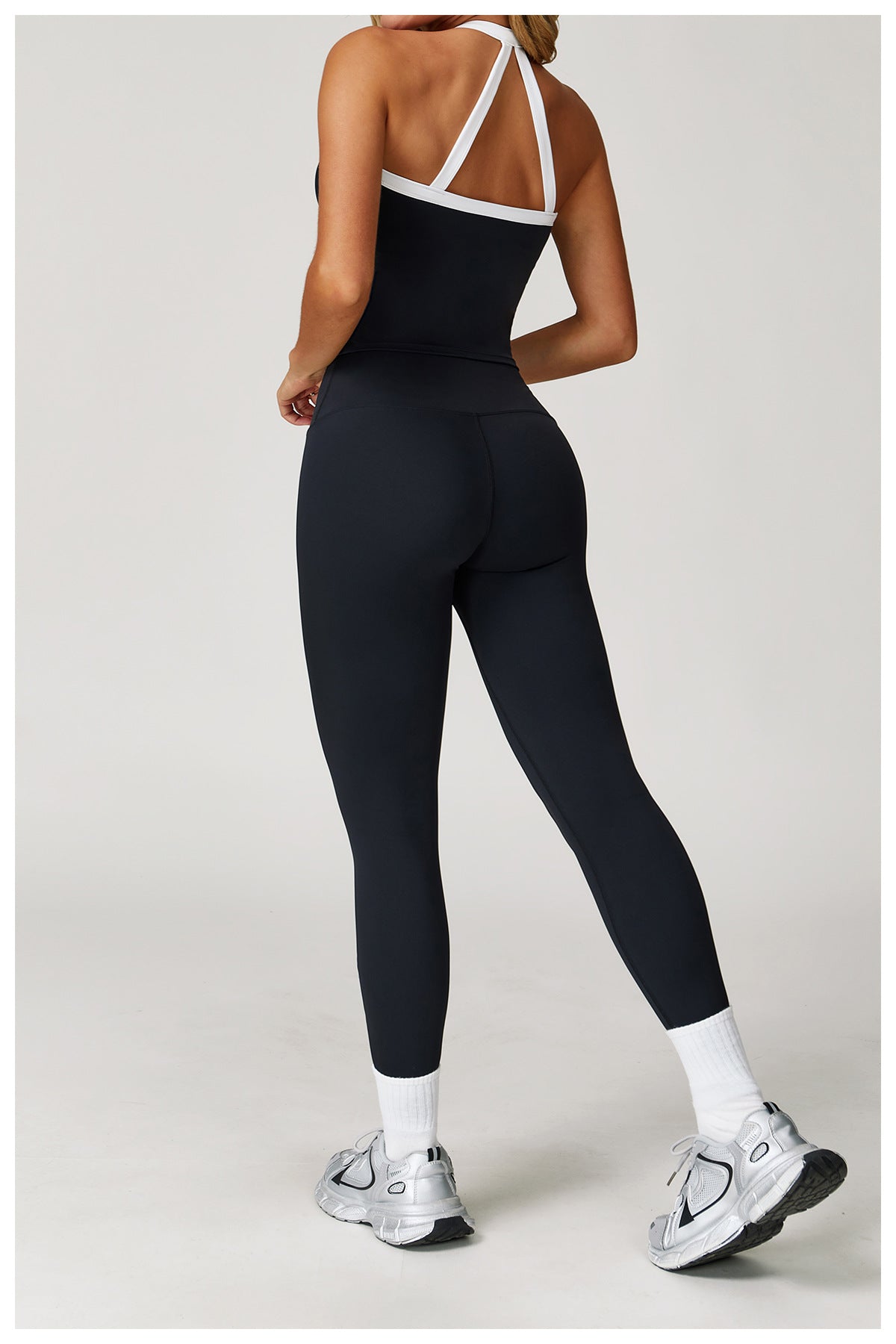 Nude Feel Yoga Pants High Waist Contrast Color Quick Drying Trousers Sports Running Fitness Sports Tights - Iyanka