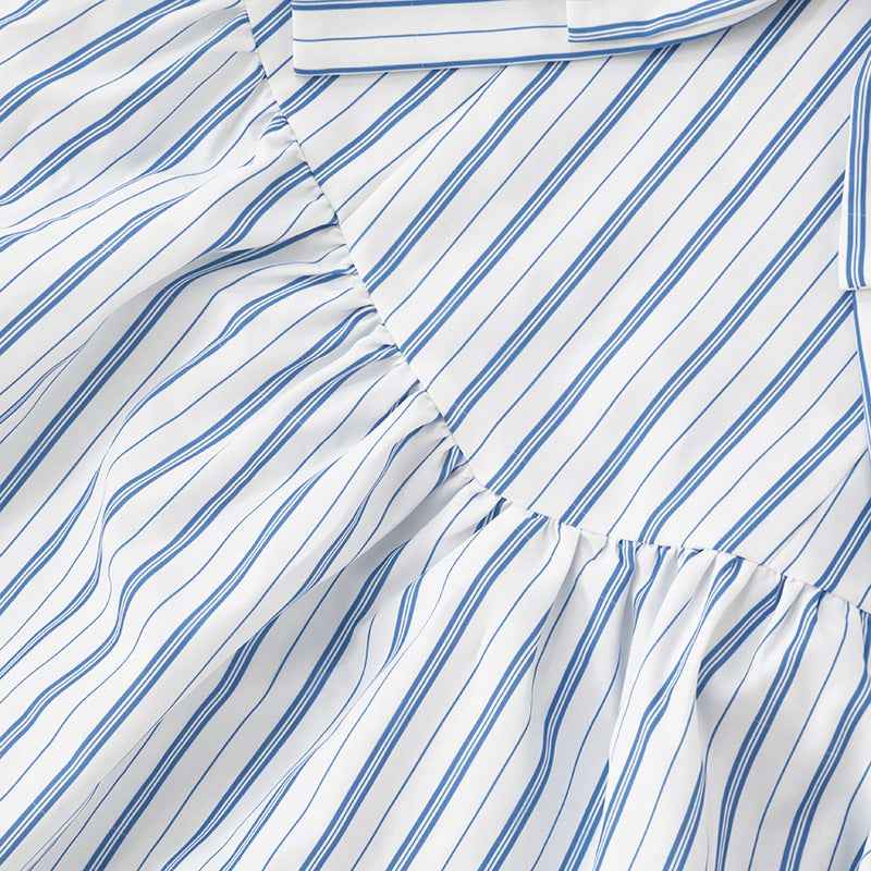 Summer Striped Backless Dress for Women with French Bow Halter Design