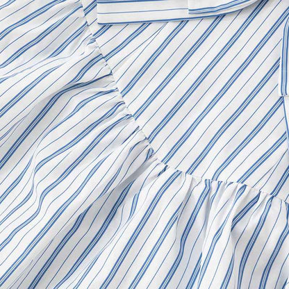 Summer Striped Backless Dress for Women with French Bow Halter Design