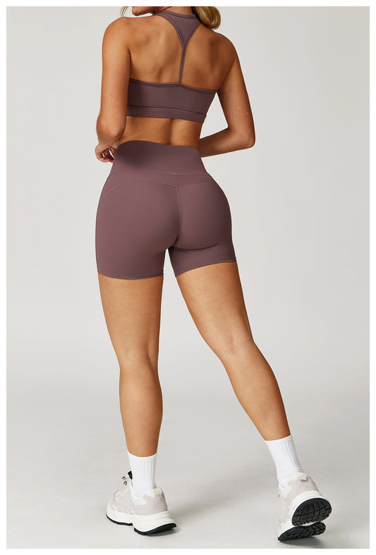 Nude Feel Yoga Shorts Women High Waist Quick Drying Skinny Slimming Shorts Running Exercise Workout Pants - Iyanka