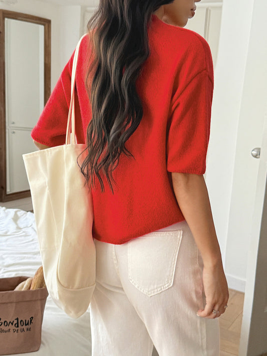 Women Casual Holiday Atmosphere Short Sleeve Sweater - Iyanka
