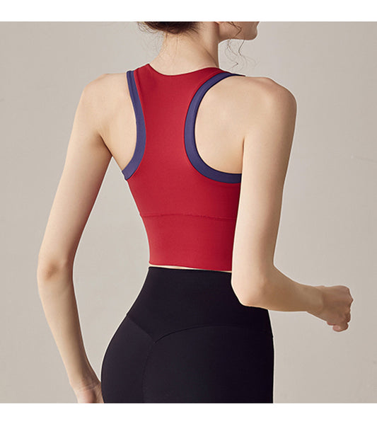 High Strength Sports Underwear Women One Piece Fitness Vest Push up Shockproof Bra Running Top - Iyanka
