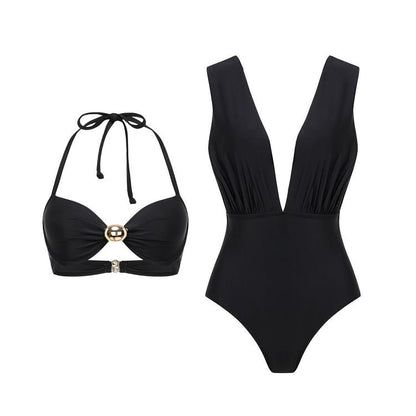 Simple High Grade Swimsuit Women Three Piece Skirt Sets - Iyanka