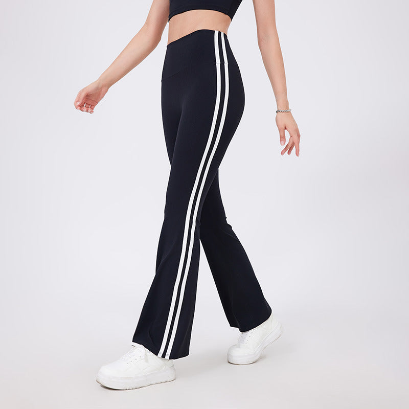 High Waist Yoga Pants Sexy Running Sports Peach Hip Raise Fitness Pants Nude Feel Stretch Flared Pants - Iyanka