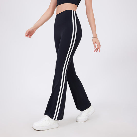 High Waist Yoga Pants Sexy Running Sports Peach Hip Raise Fitness Pants Nude Feel Stretch Flared Pants - Iyanka