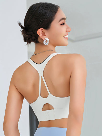 Sports Underwear Women Shockproof Fixing Cup Thin Running Yoga Push up Hollow Out Cutout Three Rows Three Buckles Yoga Underwear - Iyanka
