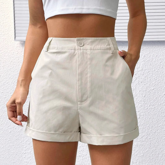 Summer Women Casual Loose Solid Color Shorts Fresh All Match Casual Soft Comfortable Fabric Transparent - Iyanka