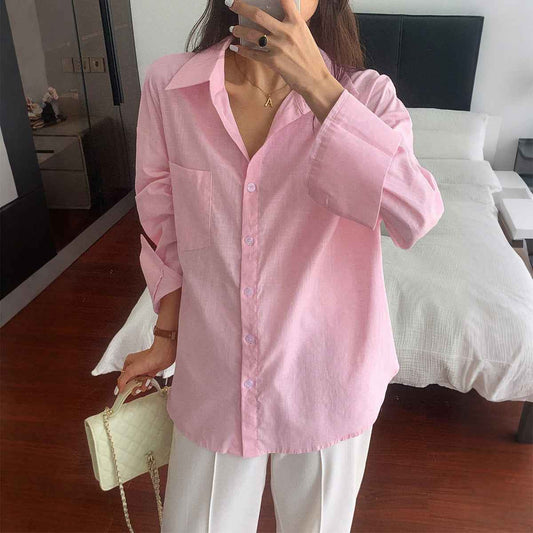 Women’s Autumn/Winter Cotton Long Sleeve Casual Shirt – Office & Vacation