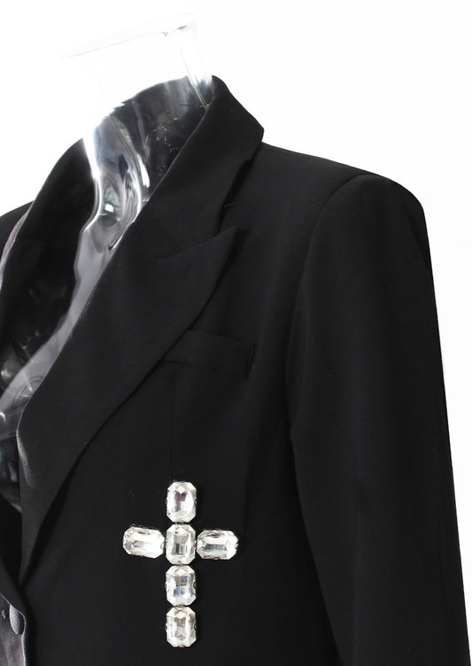Special Interest Design High Grade European Crystal Rhinestone Beaded Adult Women Loose Blazer - Iyanka