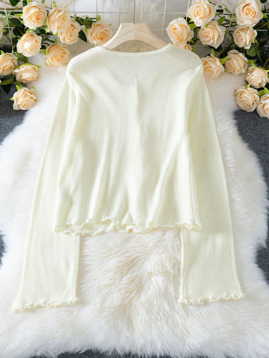 Women Sweater Autumn Winter Three Dimensional Floral Slim Fit Wooden Ear Pullover Women Sweater Top - Iyanka