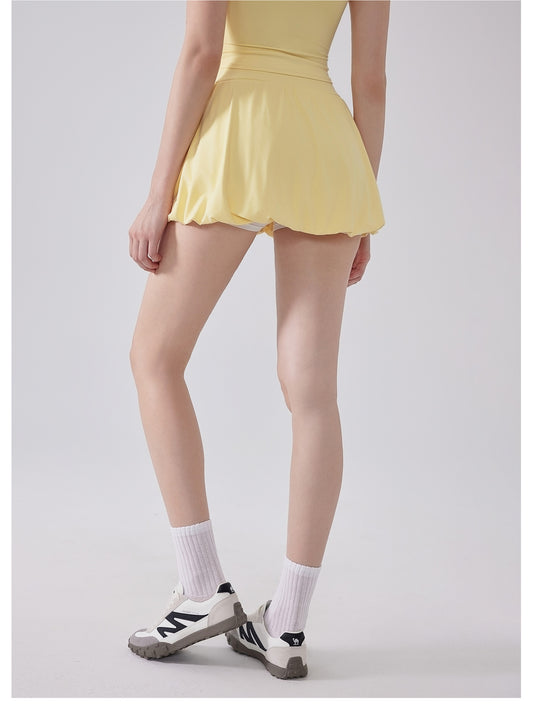 Nude Feel Girl Tennis Skirt High Waist Anti Exposure Bottom Breathable Pocket Puffy Running Sports Skirt - Iyanka