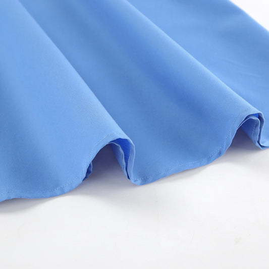 Spring Summer Casual Vitality Blue Collared Short Sleeve Slim Fit Sexy Design Dress Niche Office Dress