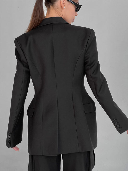 Autumn Winter V neck Waist Blazers Tight Women High Grade Slim Fitting Blazers Light Luxury Design Blazer - Iyanka