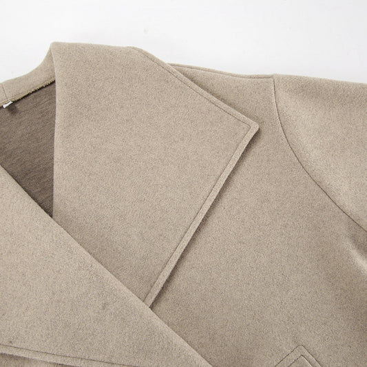 Autumn Winter Woolen Collared Loose Casual Jacket Coat Women Clothing - Iyanka