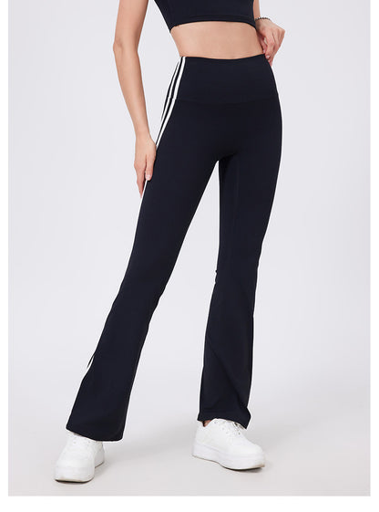 High Waist Yoga Pants Sexy Running Sports Peach Hip Raise Fitness Pants Nude Feel Stretch Flared Pants - Iyanka