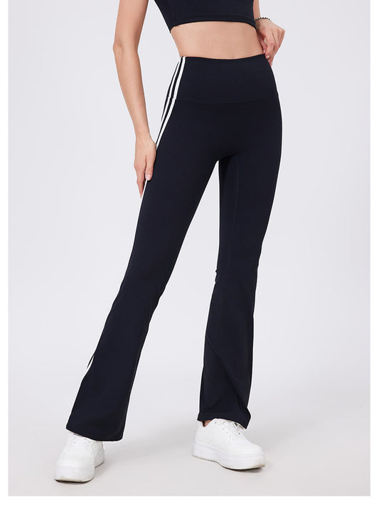 High Waist Yoga Pants Sexy Running Sports Peach Hip Raise Fitness Pants Nude Feel Stretch Flared Pants - Iyanka