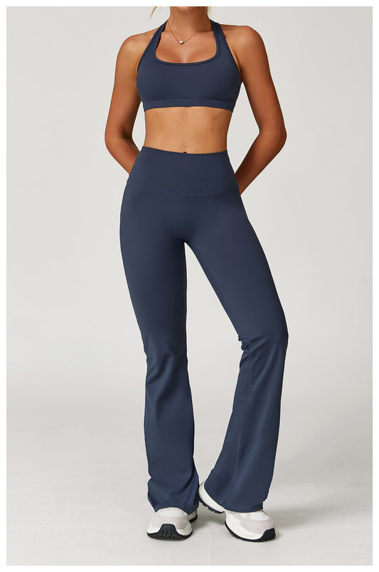 Nude Feel Casual Flared Pants Wide Leg Slimming Bootcut Pants Outdoor Running Exercise Workout Pants - Iyanka