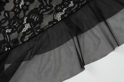Women Wear Summer Sexy Mesh See through Lace Slim Sleeveless Dress