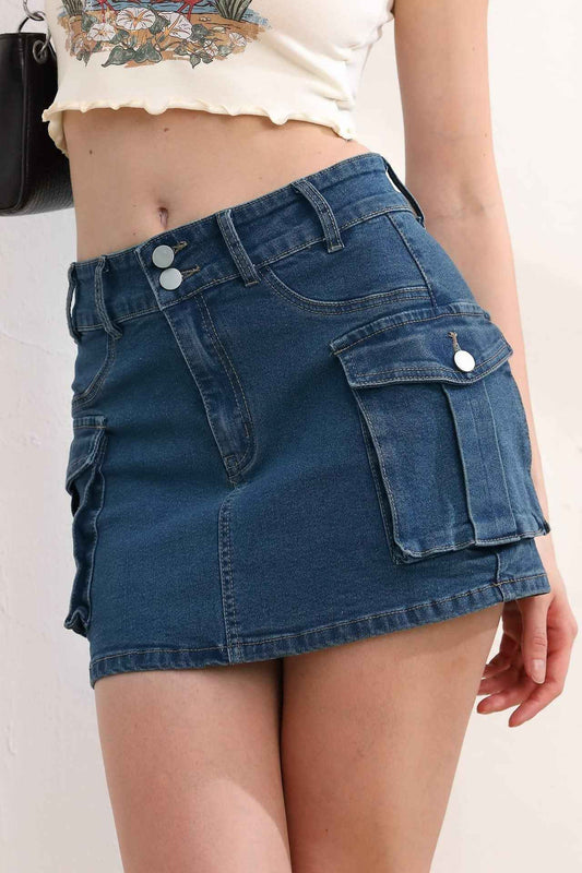 Autumn Street Solid Color Low Waist Slim Fit Package Hip Skirt Women