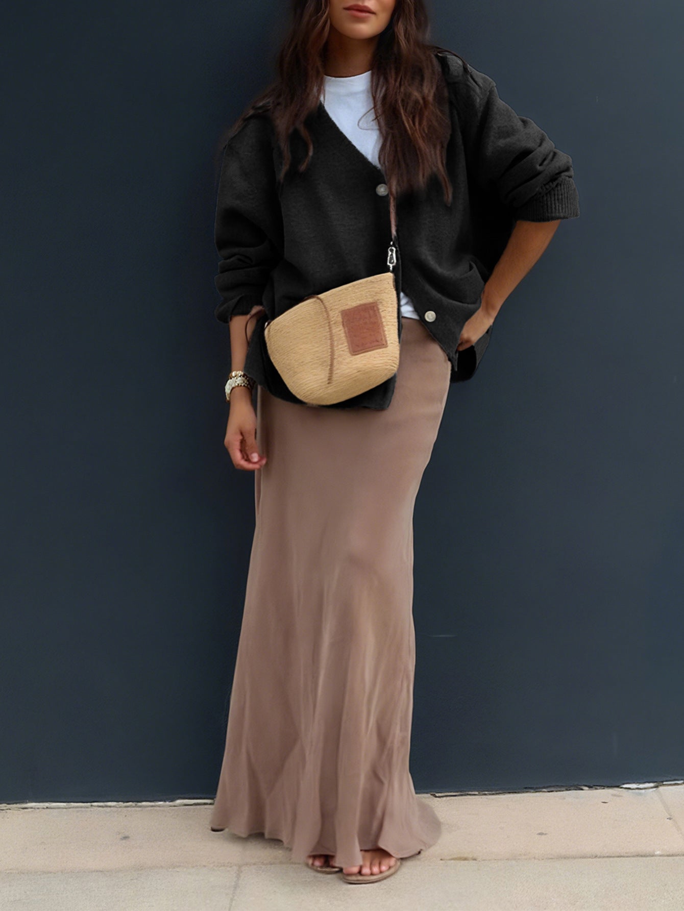 Women Casual Minimalist Long Sleeve Senior Coat Sweater - Iyanka