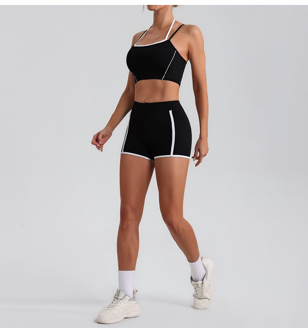 Women Yoga Shorts Pocket Nude Feel High Waist Tight Sports Pants Running Fitness Outer Shorts - Iyanka