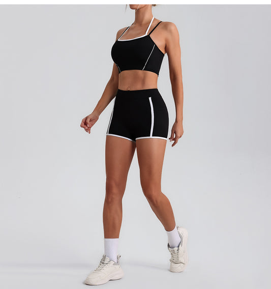 Women Yoga Shorts Pocket Nude Feel High Waist Tight Sports Pants Running Fitness Outer Shorts - Iyanka