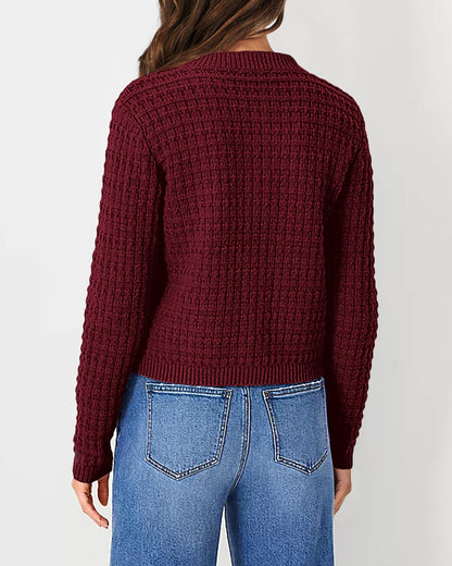 Fall Women Clothing Solid Color Office Knitted Cardigan Casual Sweater Coat - Iyanka
