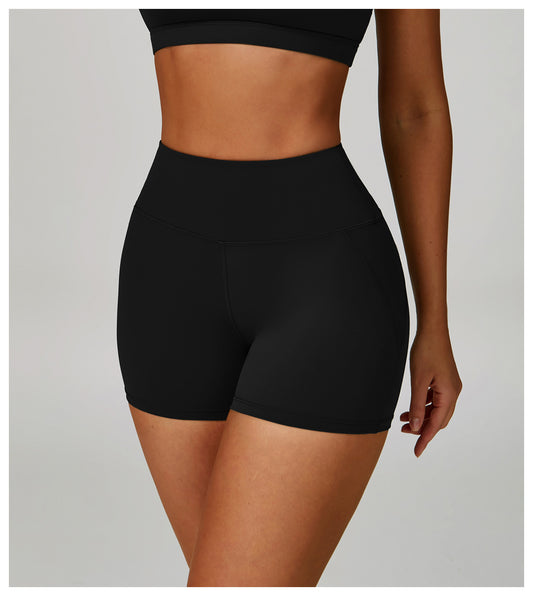 Cloud Sense High Waist Yoga Shorts Quick Dry Hip Raise Belly Wrap Shorts Outdoor Running Sports Fitness Shorts - Iyanka