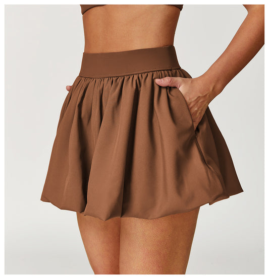 Quick Drying Tennis Skirt Anti Exposure Bottom Breathable Pocket Pettiskirt Running Sports Skirt - Iyanka