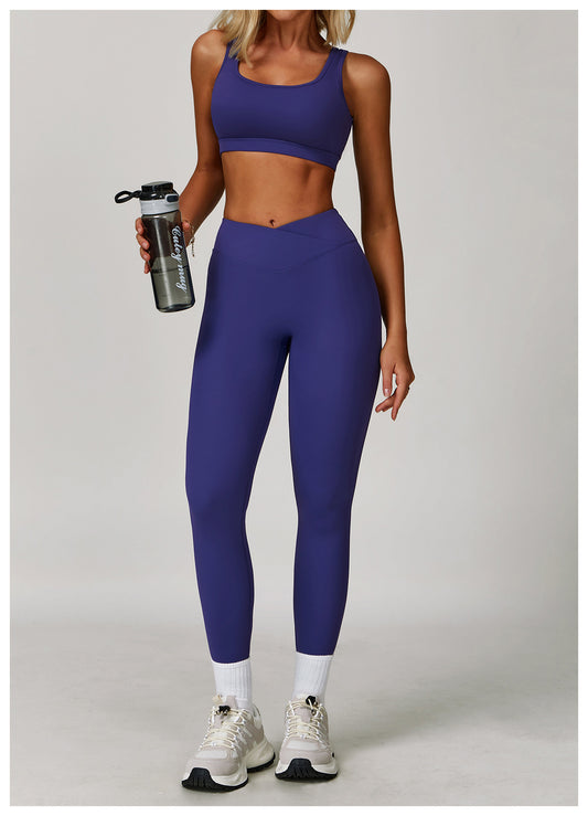 Nude Feel Yoga Pants Cross High Waist Tight Casual Trousers Running Sports Fitness Yoga Pants Yoga Pants - Iyanka