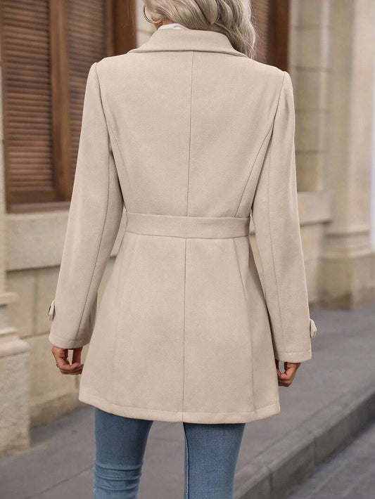 Autumn Winter Collared Women Woolen Slim Fit Coat - Iyanka