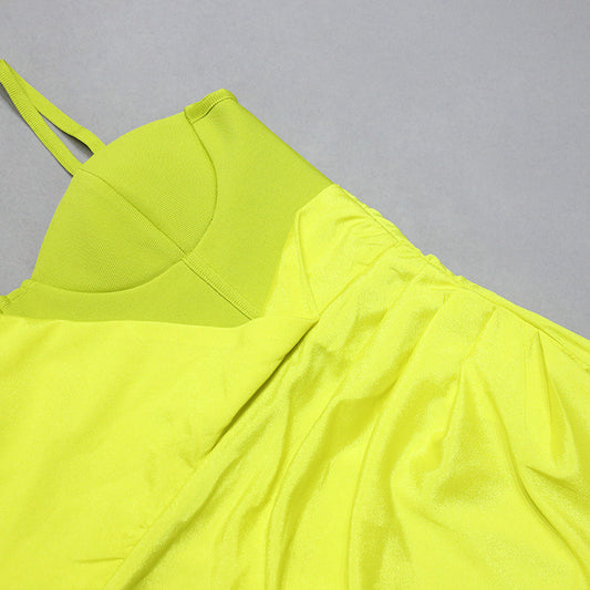 Dress Clothes Sexy Dress Stitching Satin Sling Irregular Asymmetric Side Slit Slim Fit Bandage Dress Women - Iyanka