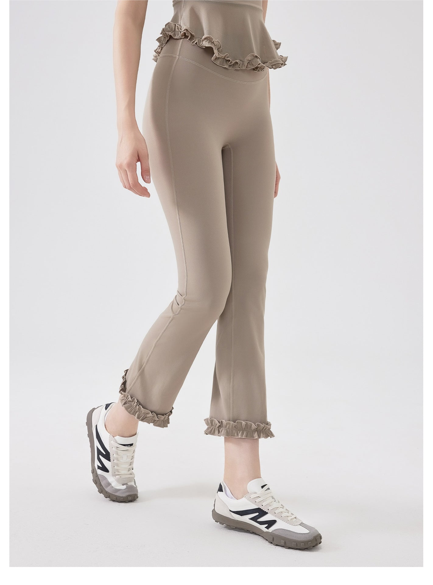 High Waist Lace Slimming Smoke Tube Cropped Pants Slim Fit Yoga Pants Women Hip Lifting Running Workout Pants Fitness Pants - Iyanka