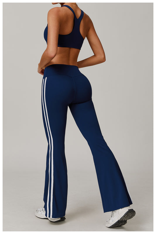 Nude Feel Sports Trousers Slightly Stretch Slimming Wide Leg Fitness Pants Quick Dry Casual Running Bell Bottom Pants - Iyanka