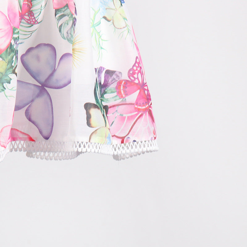 Retro Printed Vacation Summer Halter Design Deep V Plunge neck Sleeveless Short Dress for Women