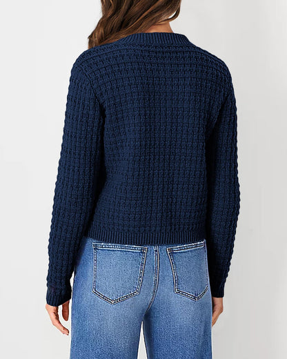 Fall Women Clothing Solid Color Office Knitted Cardigan Casual Sweater Coat - Iyanka