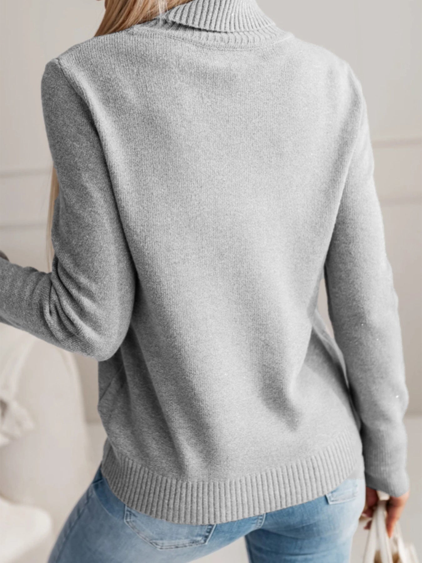 Women Elegant Fall Winter Lapels Knitwear Solid Color Buttons Pullover Sweater Top - Iyanka
