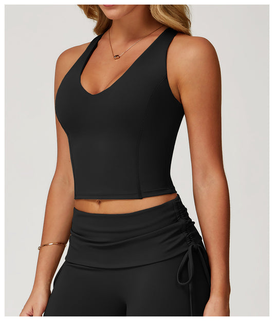 Nude Feel Yoga Vest H Shaped Beauty Back Quick-Drying Workout Top Outdoor Running Exercise Underwear - Iyanka