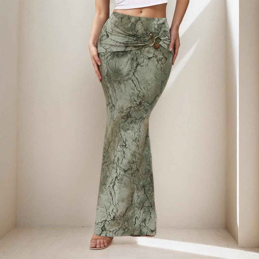 Retro Print Skirt Summer Niche Characteristic Sexy Slim Sheath Dress