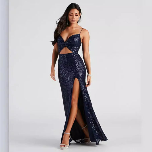 Women Cocktail Nightclub Club Beaded Elegant Sequin Dress - Iyanka