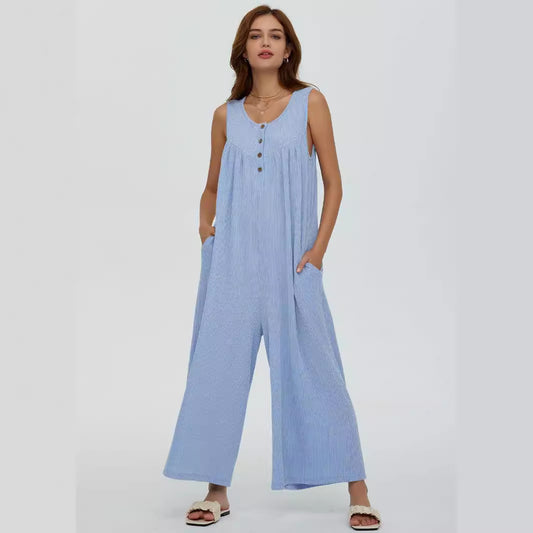 Autumn Winter Women Fresh Casual Women Pocket Jumpsuit - Iyanka