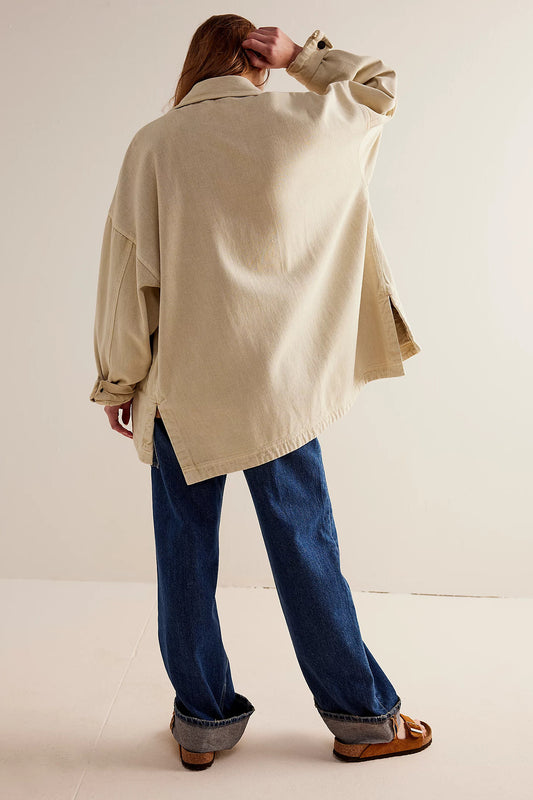 Casual Pocket Side Slit Denim Women Coat - Iyanka